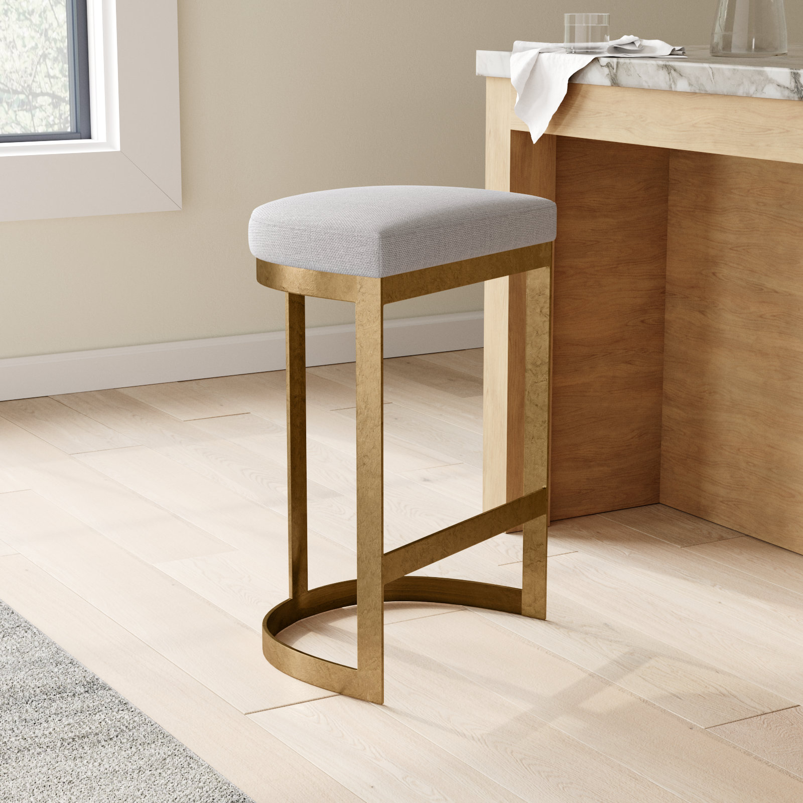 Fleta 26" Bar Stool, Gold