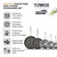 Tower T900209 Cerastone Pro 5 Piece Cookware Set with Non-Stick Coating and Riveted Steel Handles, 18/20/22cm Saucepans and 20/24cm Frying Pans, Graphite