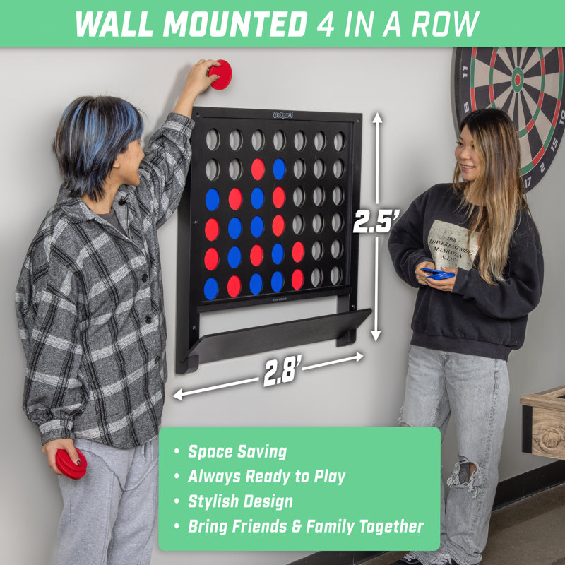  Jeu géant mural 4 en ligne Gosports - Jumbo 4 Connect Family Fun With Coins - Noir, Noir