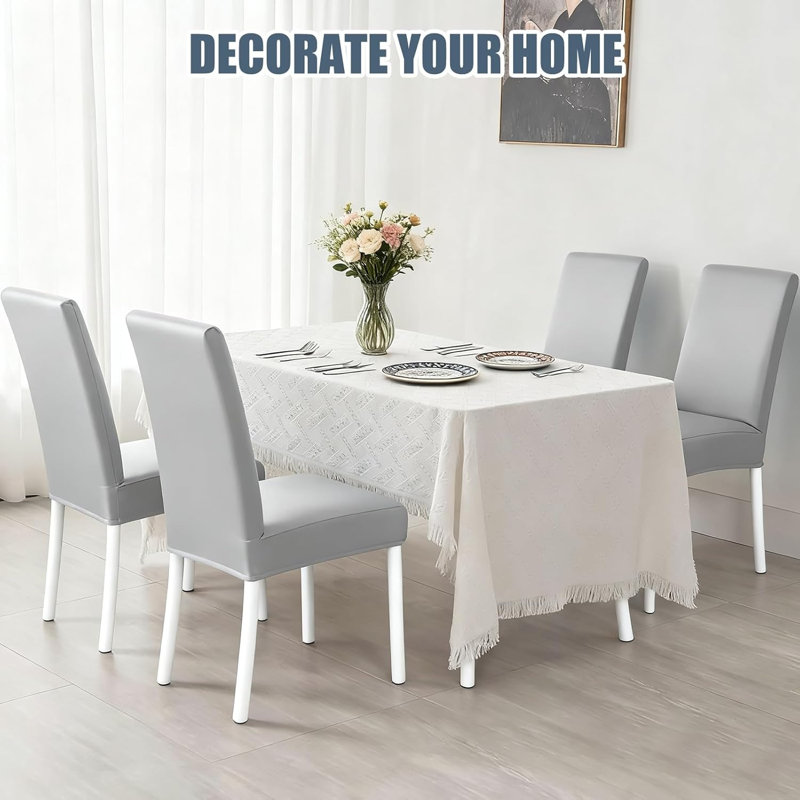 Leather Box Cushion Dining Chair Slipcover