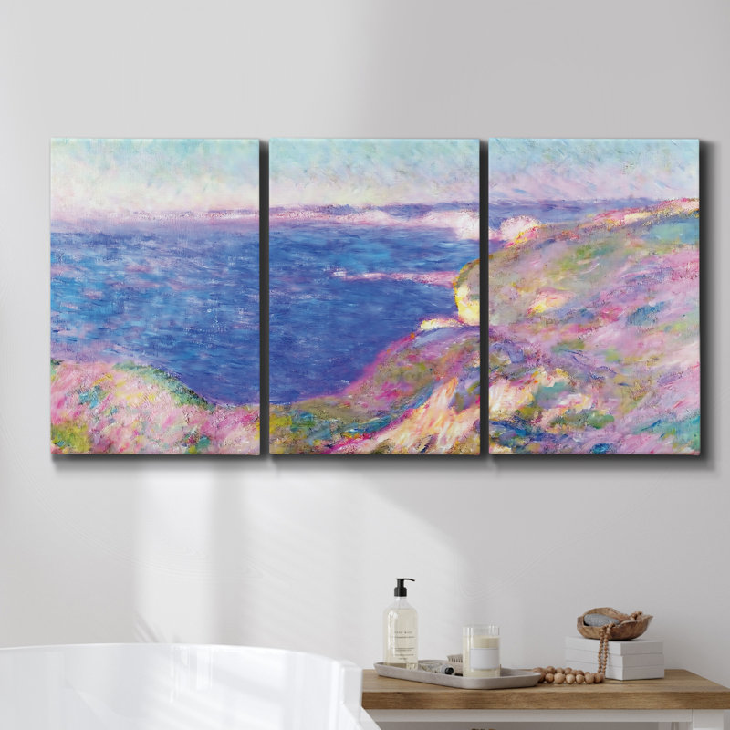 «The Pyramids», Cliff at Belle - 3 pièces sur toile tendue, H 27 po x l 54 po x P 2 po