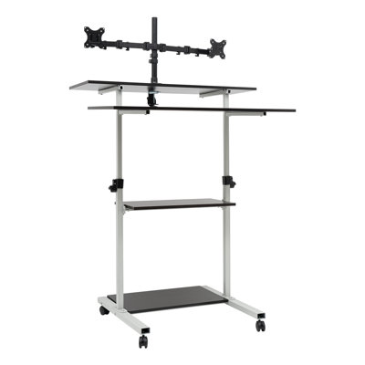 Madia 39.5'' W Height Adjustable Square Standing Desk -  Inbox Zero, 6DBAE2E1122545BDACE9DCB9720FF890