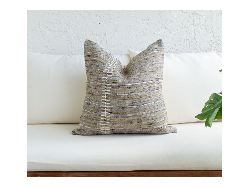 Gray Textured Pillow, Square 18"