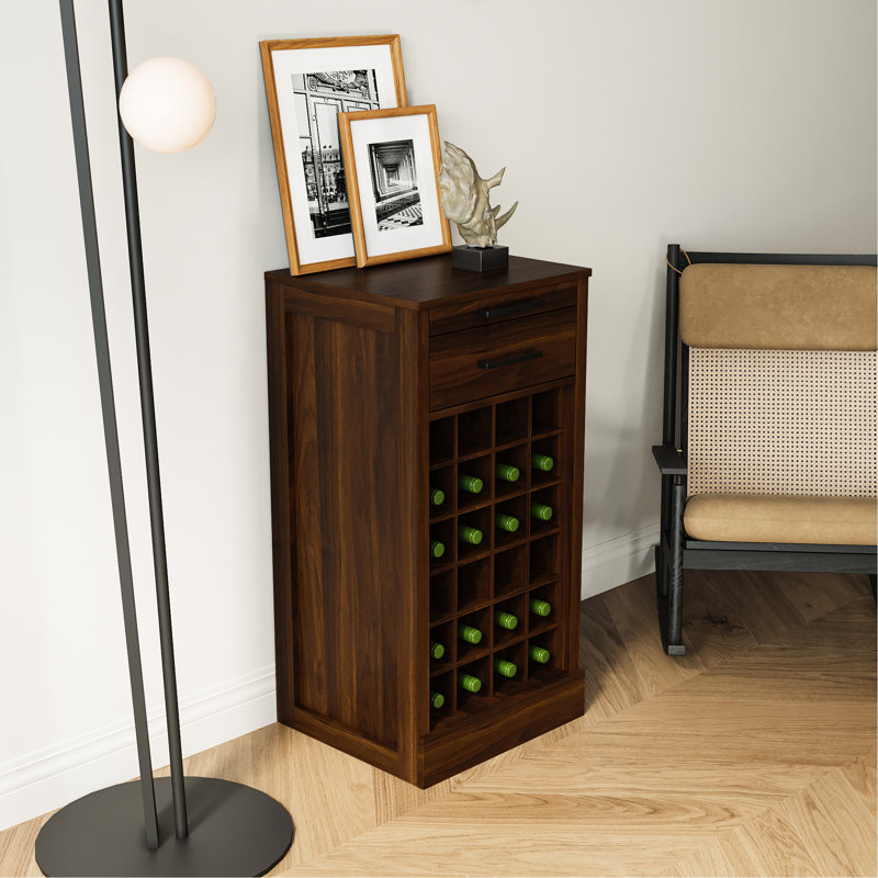 28 armoires modulaires pour bar à vin - Buffet en noyer brun pour le rangement des maisons, Noyer brun