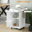 Chariot de cuisine Red Barrel Studio®, petit îlot de cuisine, chariot utilitaire sur roulettes en acier inoxydable avec tiroir de rangement pour la salle à manger, cuisine-712518677