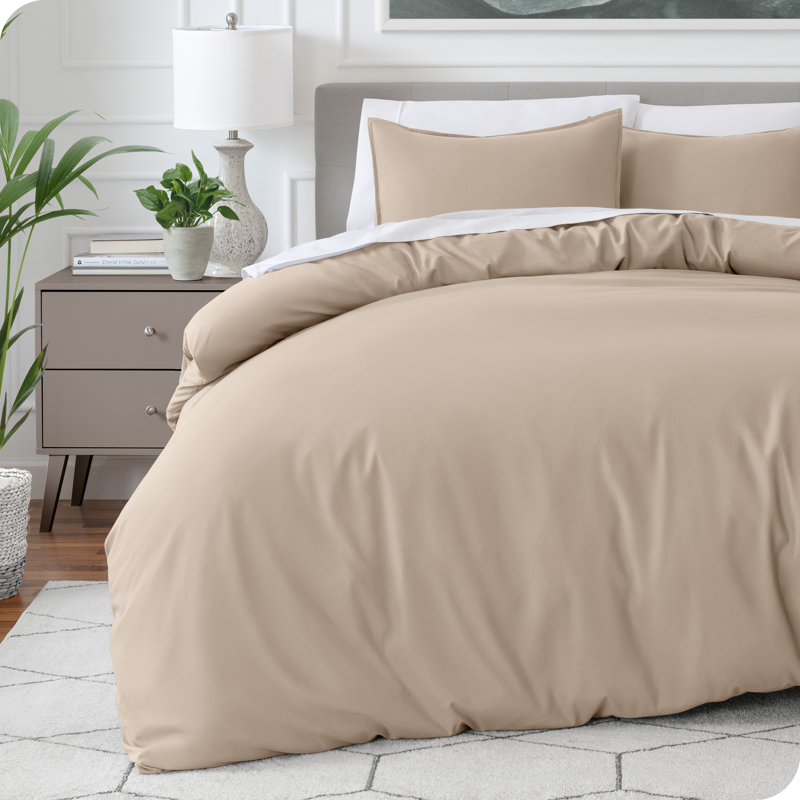 Ensemble de housse de couette en microfibre moderne et contemporain, Housse de couette pour grand lit et 2 taies décor, Galet