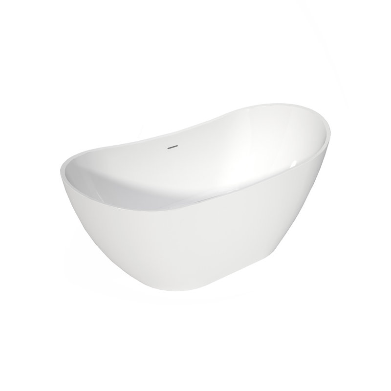 Baignoire autoportante autoportante blanche autoportante 60 po x 29 po