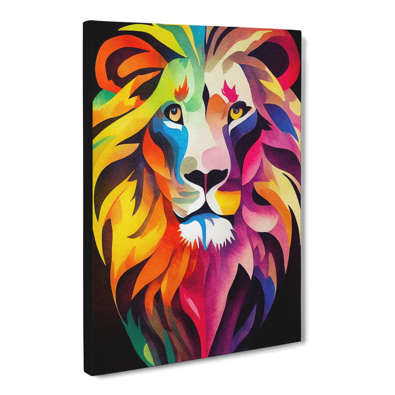 Watercolour Lion Vol.2 - Wrapped Canvas, 50cm H x 35cm W x 3cm D