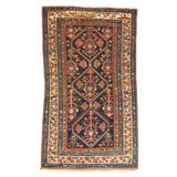 Hand Knotted Cotton Area Rug in Navy And Ivory
