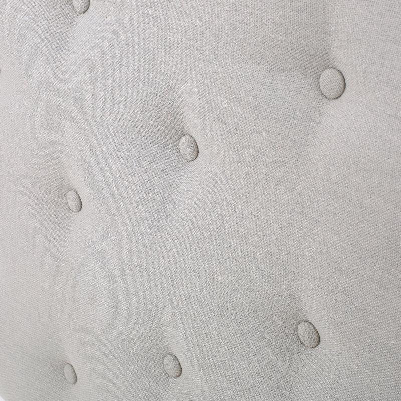 Grey Fabric Twin Headboard With Stylish Diamond Stitch And Nailhead Trim Upholstery Chic Button Tufting Details