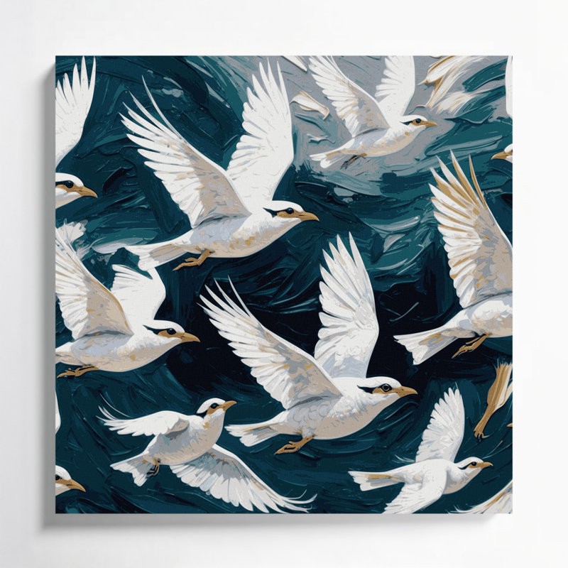 «Birds ventiled Myna», art mural sur toile, H 8 po x l 8 po