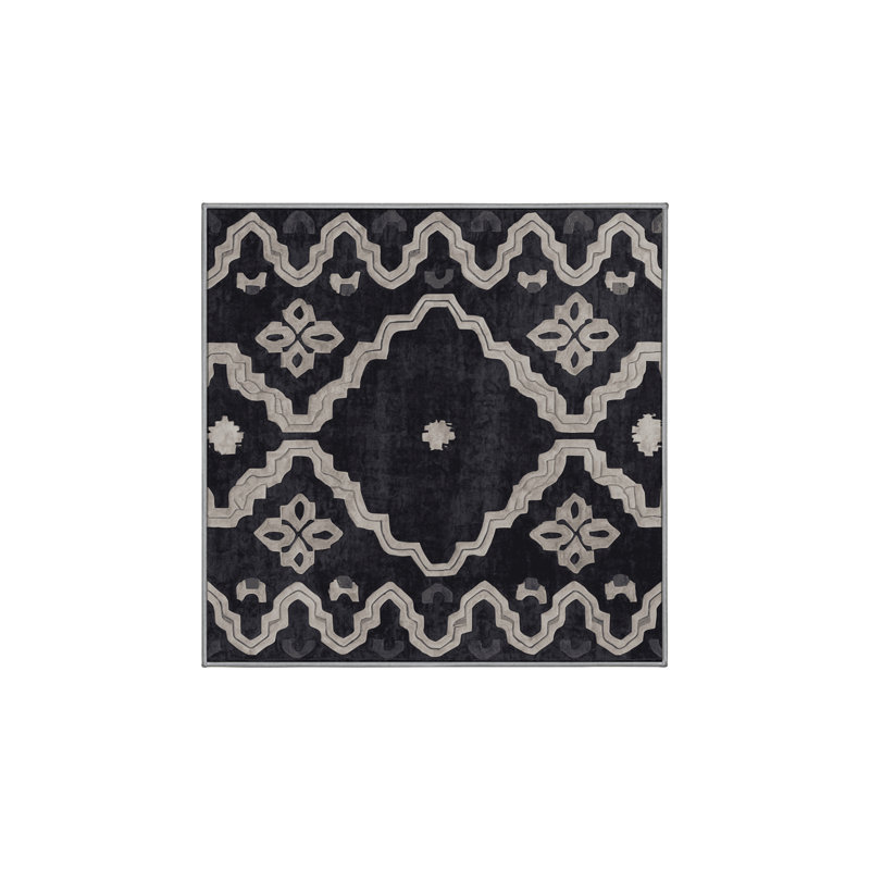 Tapis mauve soyeux et moelleux, Carré 3 pi