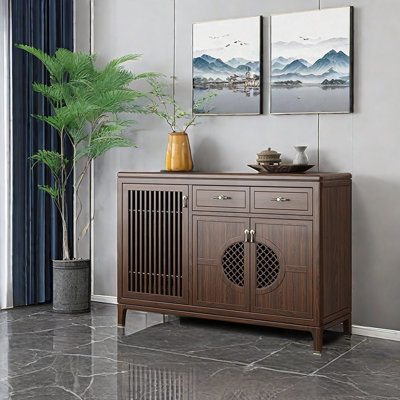 Solid Ebony Wood Chinese Sideboard