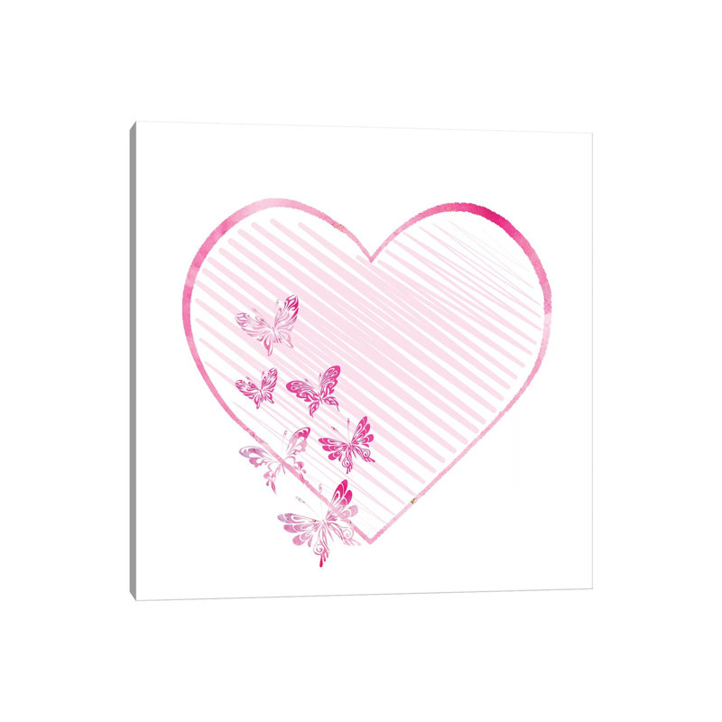 Butterfly Heart II by Ann Bailey - Wrapped Canvas Gallery-Wrapped Canvas Giclée, 45.72 cm H x 45.72 cm W x 1.91 cm D