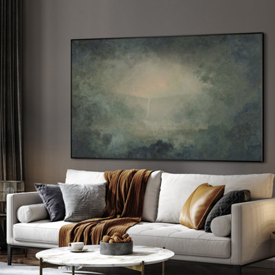 Très grande reproduction d'art sur toile - Cascade dans la forêt brumeuse, nature onirique, espaces tranquilles, décoration pour le salon ou la chambre à coucher - «Assemblage requis du cadre (cadre non fini)»