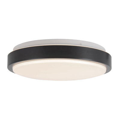 Yanis 12-in Black dimmable LED Flush Mount