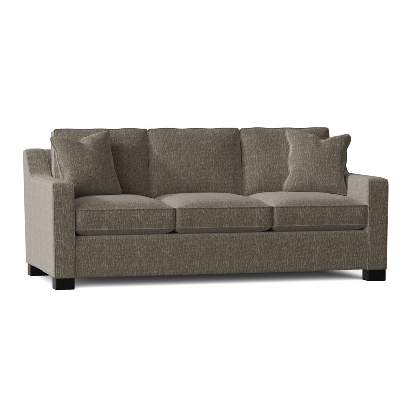 Aceyon 79" Square Arm Sofa Bed with Reversible Cushions, Espresso, Hill Elephant