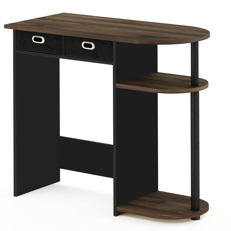 Lapham Computer Desk, Columbia Walnut/Black/Dark Brown