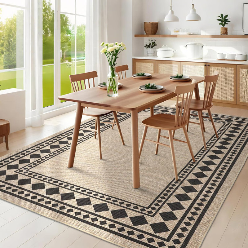 Tapis de couloir 10 x 13 - antidérapant, lavable, entrée mince, cuisine, buanderie, tapis intérieur / extérieur, jute