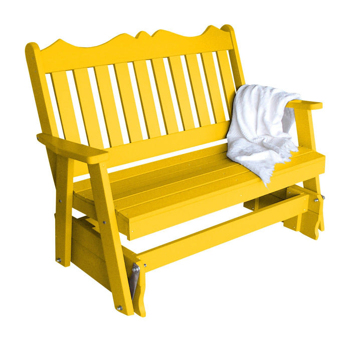 Fauteuil oscillant en plastique recyclé 4 pieds York, Jaune citron
