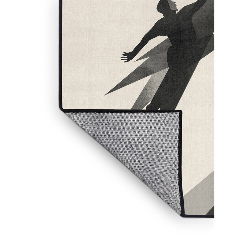 Tapis géométrique beige lavable à la machine à motif de filet de netball Cain, 3 x 5