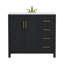 Meuble-lavabo noir 36 po avec plateau Duretee