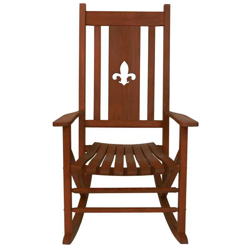 Chaise berçante d'extérieur en bois massif Sejer