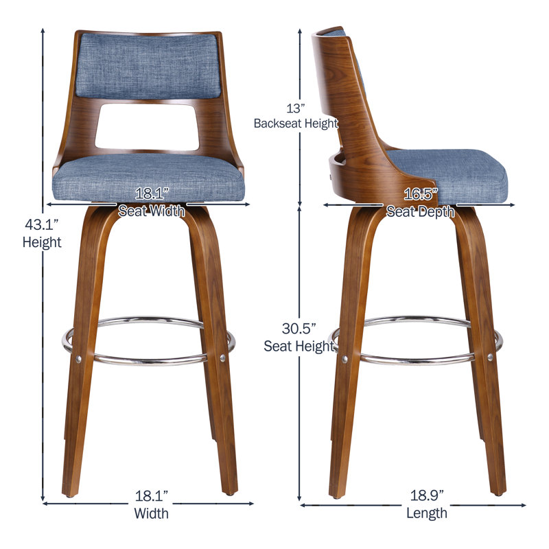 Tabouret 30,5 "Featherston, Bleu