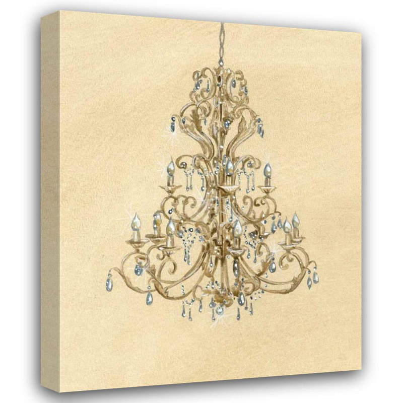 Art sur toile tendue avec galerie Rosenc Park Laurencon, Elegant Chandelier I, H 24 po x l 20 po