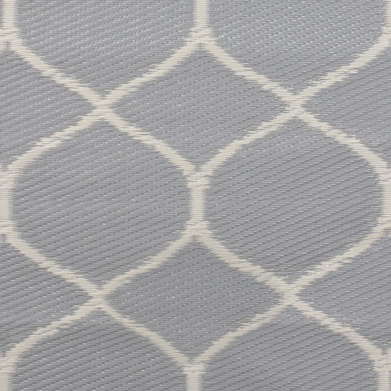 Tapis d'extérieur rectangulaire à motif alvéolaire gris et beige 4 pi x 6 pi