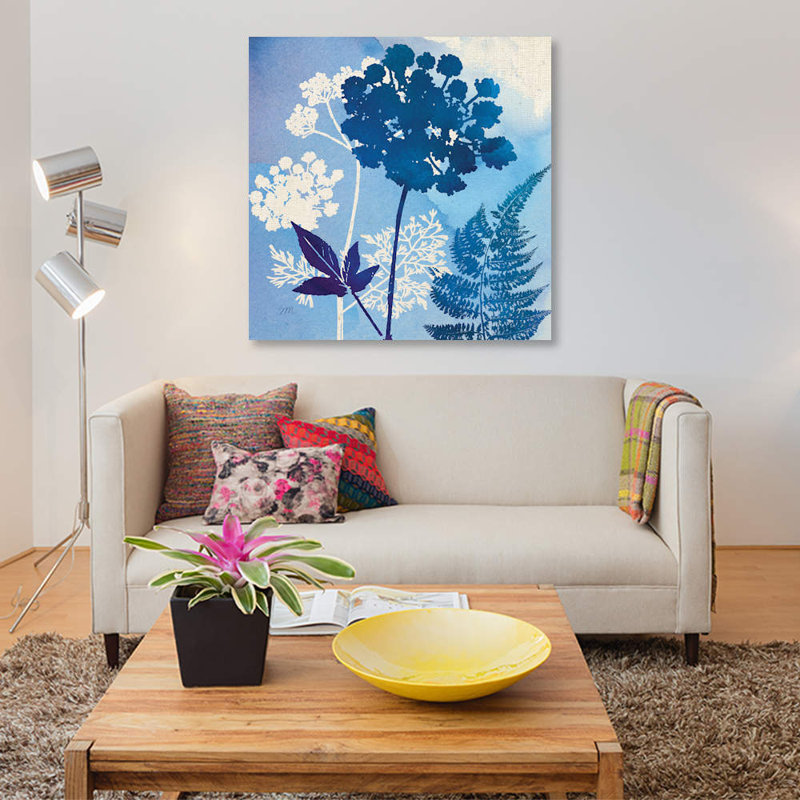 « blue sky jardin pattern iv », impression sur toile, H 12 po x l 12 po x P 1,5 po, Toile tendue, Pas de tapis