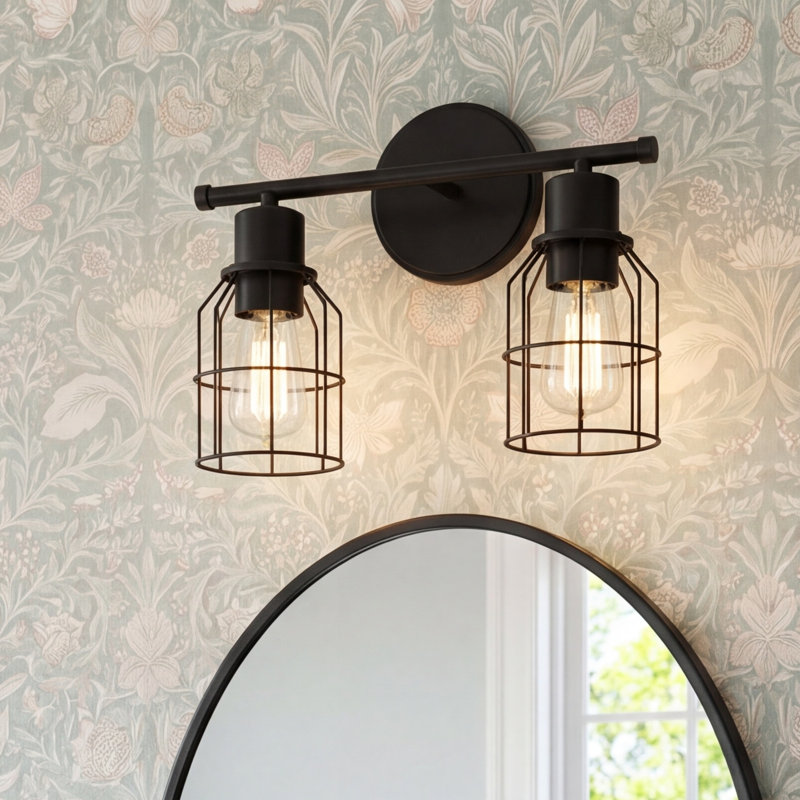 Ouzo Romeo 2-Light Dimmable Vanity Light, Oil Rubbed Bronze