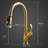 Gold Pull Out Kitchen Sink Faucet - 1 Hole High Arc Design With Ceramic Filler Single Handle For A Luxurious Appearance