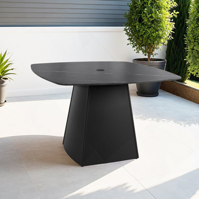 Table de salle à manger à piédestal d'extérieur 44 po Modern