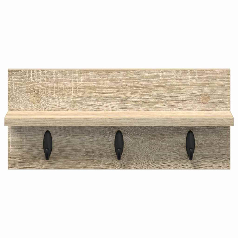Wall-Mounted Coat Rack With Shelf 40 X 10.5 X 18 Cm, Sonoma Oak