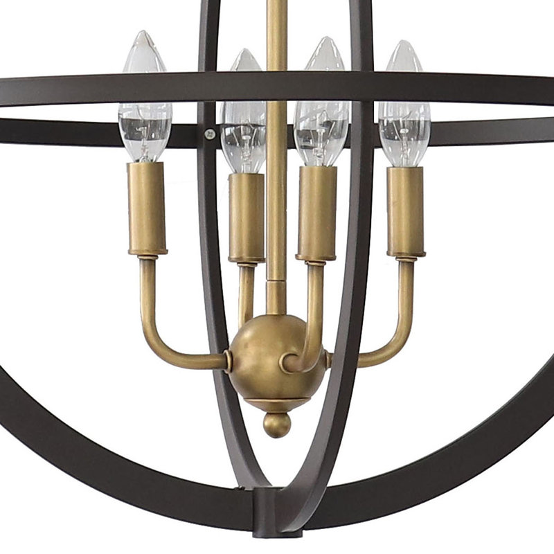 Luminaire suspendu sphère 4 lumières Demetricus, Bronze
