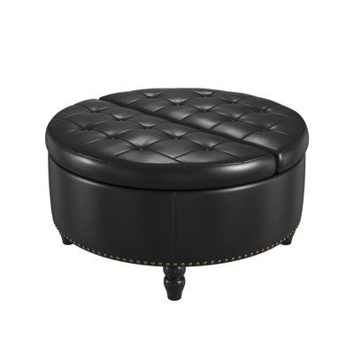 Round Ottoman With Storage & Lift Top by Latitude Run