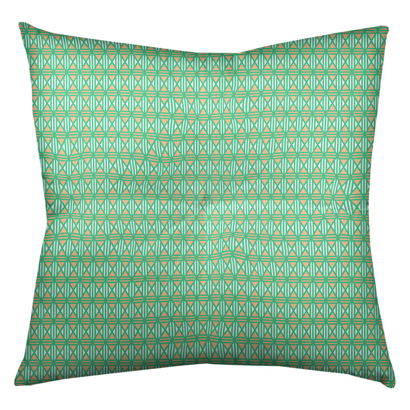 Coussin de sol Katelyn Elizabeth, 26 po x 26 po, Vert / Orange