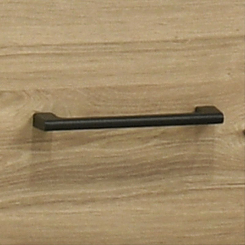 Commode l 6 po avec poignées noires Celeste, Chêne clair