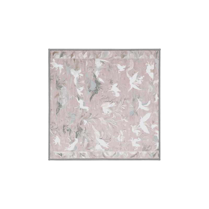 Machine Washable Gray Area Rug, Square 8'
