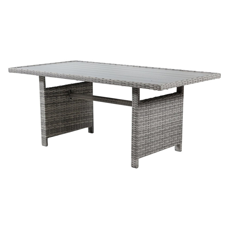 58.6" W Contemporary Patio Dining Table, Gray
