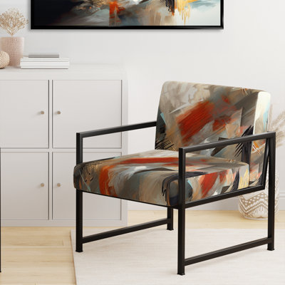 Chaise d'appoint rembourrée orange Abstract IV