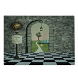 Ambesonne Cartoon Cutting Board Large Size Wonderland Alice Art Motif Multicolor