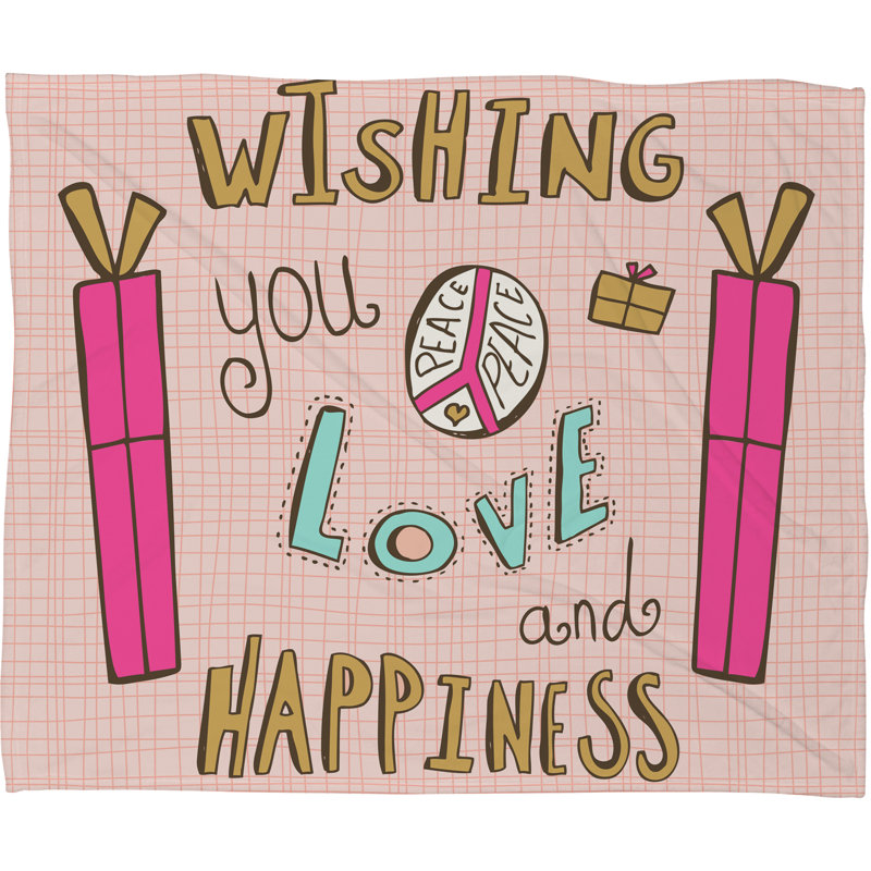 Jeté en polaire Heather Dutton Peace Love and Happiness, L 80 po x l 60 po