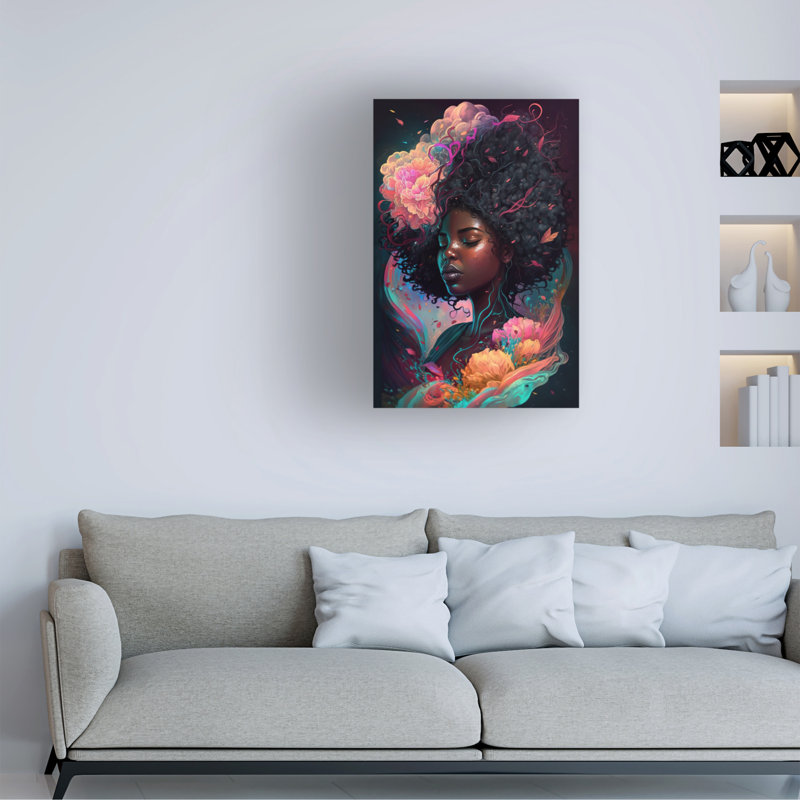 Art mural sur toile tendue - «Black histoire 9» de Wumples, décoration murale pour le salon, la chambre à coucher ou le bureau - 30 x 47