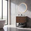 Meuble-lavabo autoportant de 24 po avec lavabo, comptoir en marbre de Carrare naturel, lavabo encastré en céramique, portes à fermeture en douceur et tablette ouverte-1394441909