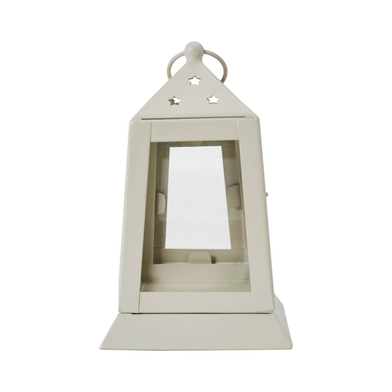 Photophore en métal Festive Finds, H 7 po x l 4,5 po x P 4,5 po, Blanc