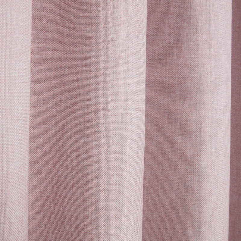 Forsman Pencil Pleat Blackout Curtains, 229 W x 229 D cm, Pink