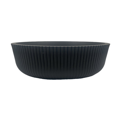 Lavabo de salle de bain vasque circulaire en verre trempé noir mat 13,79 "CastelloUSA