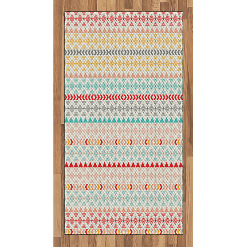 Tapis décoratif rétro en fibres à haute densité, Rectangle 2 pi 7 po x 5 pi
